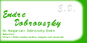 endre dobrovszky business card